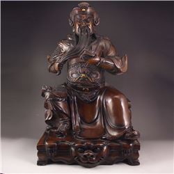 13.8Kg Vintage Chinese Red Copper Guangong Statue