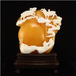 Indonesia Jin Tian Huang Statue - Three Sheep  w Certificate