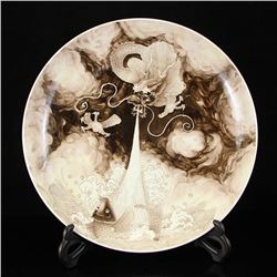 Superb Chinese Qing Dynasty Ink Glaze Porcelain Big Plate