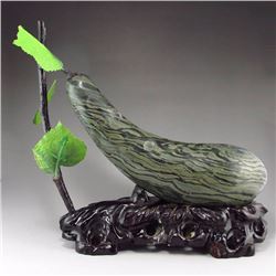 Chinese Natural Watermelon Stone Statue