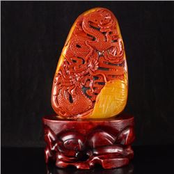 Superb Chinese Shoushan Stone Statue - Dragon