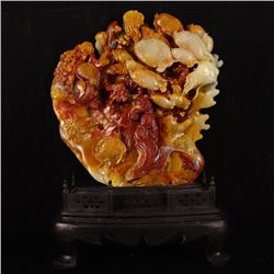 Chinese Shoushan Stone Statue - Tropical Fish