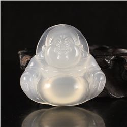 Chinese Natural Agate Laughing Buddha Pendant