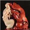 Image 2 : Superb Chinese Natural Jade Statue - Dragon & Phoenix
