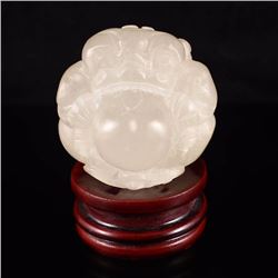 Chinese Shoushan Stone Statue - Dragon & Ball