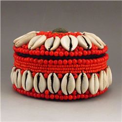 Handmade Tibet Jewelry Box Inlay Red Coral & Shell