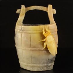 Chinese Shoushan Stone Bucket Statue