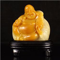 Chinese Shoushan Stone Laughing Buddha Statue