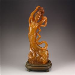Chinese Shoushan Stone Statue - Beautiful Girl