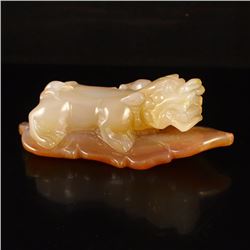 Beautiful Chinese Natural Agate Statue - Fortune Beast
