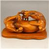 Image 1 : Chinese Boxwood Wood Statue - Monkey & Horse