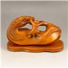Image 5 : Chinese Boxwood Wood Statue - Monkey & Horse