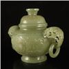 Image 2 : Vintage Chinese Hetian Jade Double Rings Low Relief Incense Burner