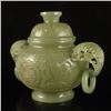 Image 4 : Vintage Chinese Hetian Jade Double Rings Low Relief Incense Burner