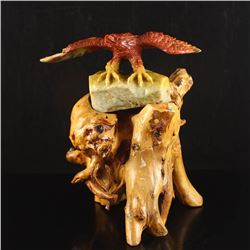 Superb Chinese Shoushan Stone Statue - Eagle
