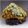 Image 4 : Superb Chinese Shoushan Stone Statue - Peanuts & Grapes