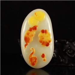 Chinese Huang Long Jade Pendant - Fortune Mouse
