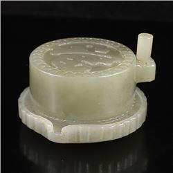 Superb Chinese Hetian Jade Millstones Statue