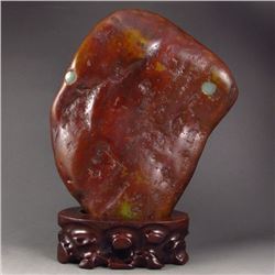 Superb Chinese Hetian Jade Original Stone / Gamble Stone Statue