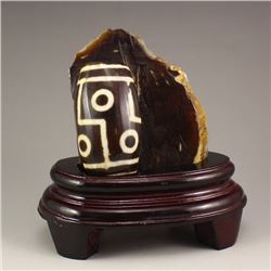 Chinese Tibet DZI Agate Original Stone Statue