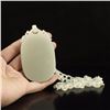 Image 5 : Chinese Natural Hetian Jade Lucky Pendant Carved By One Piece Jade