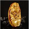 Image 2 : Chinese Huanglong Jade Pendant - Two Lions