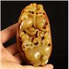 Image 5 : Chinese Huanglong Jade Pendant - Two Lions