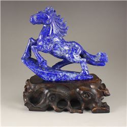Vintage Chinese Lapis Lazuli Statue - Horse