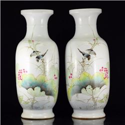 A Pair Chinese Famille Rose Porcelain Vase