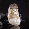 Image 3 : Chinese Hetian Jade Pendant - Two Fortune Toads