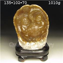 Chinese Shoushan Stone Statue - Fortune Kids