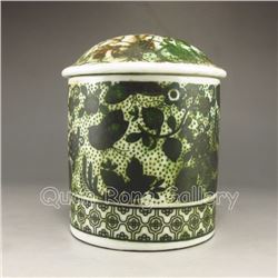 Vintage Chinese Su Cai Porcelain Caddy