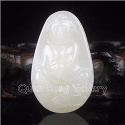 Chinese Hetian Jade Pendant - Kwan-yin