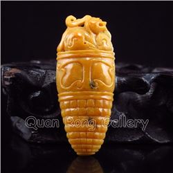 Hand Carved Chinese Hetian Jade Pendant - Fortune Beast