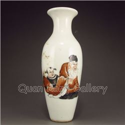 Chinese Mo Cai Porcelain Vase