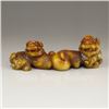 Image 1 : Chinese Natural Jade Statue - Two Fortune Beasts