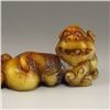 Image 2 : Chinese Natural Jade Statue - Two Fortune Beasts