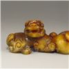 Image 3 : Chinese Natural Jade Statue - Two Fortune Beasts