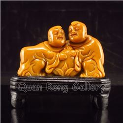 Chinese Shoushan Stone Statue - Fortune Kids