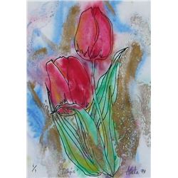 Tulips; Potted Orchid