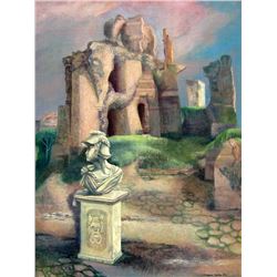 Ruins with Roman Bust (& another)