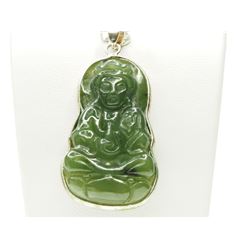 #5-STERLING SILVER GENUINE JADE PENDANT