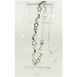 #6-STERLING SILVER DIAMOND BRACELET