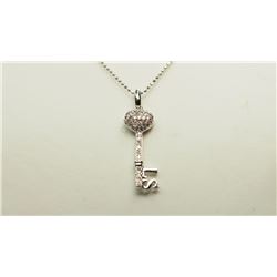 #9-STERLING SILVER DIAMOND PENDANT