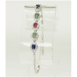 #12-STERLING SILVER SAPPHIRE ,RUBY ,EMERALD