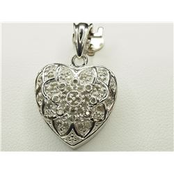 #32-STERLING SILVER DIAMOND PENDANT