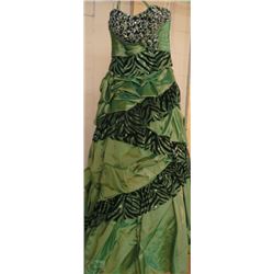 BRAND NEW 2PC GREEN AND BLACK GOWN SIZE 2