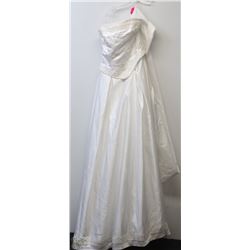 SIZE 10 NEW WEDDING GOWN SATIN, BEADED BODICE