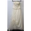Image 1 : SIZE 10 NEW IVORY WEDDING GOWN W/ LACE OVERLAY