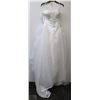 Image 1 : SIZE 10 NEW BEADED TOP LACE OVERLAY WEDDING GOWN